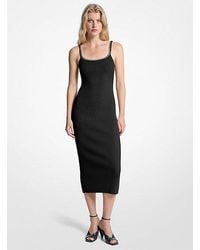MICHAEL Michael Kors - Chain Ribbed Stretch Knit Midi Dress - Lyst