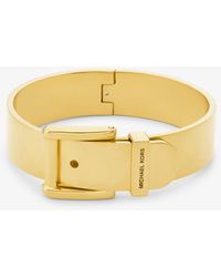 Michael Kors - Tone Or Two-tone Silver-tone Colby Buckle Bangle Bracelet - Lyst