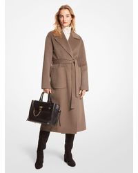 Cappotto altri materiali di Michael Kors in Marrone Donna Abbigliamento da Cappotti da Cappotti lunghi e invernali 