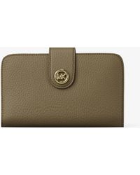 MICHAEL Michael Kors - Michael Kors Mk Pop Charm Medium Pebbled Leather Wallet - Lyst