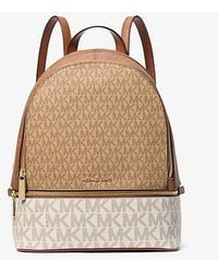 Michael Kors - Rhea Medium Color-Block Signature Logo Backpack - Lyst