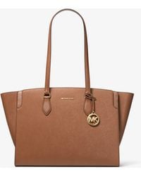 MICHAEL Michael Kors - Mk Becca Large Saffiano Leather Tote Bag - Lyst