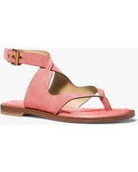 MICHAEL Michael Kors - Michael Kors Irene Leather Thong Sandal - Lyst