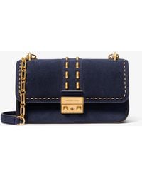 MICHAEL Michael Kors - Mk Tribeca Small Studded Suede Shoulder Bag - Lyst