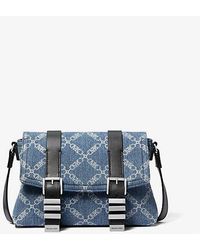 Michael Kors - Mk Darrington Mini Empire Diamond Jacquard Denim Crossbody Bag - Lyst