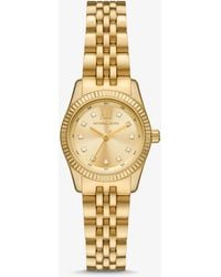 Michael Kors - Lexington Three-hand Gold-tone Stainless Steel Watch - Lyst