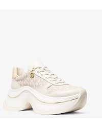 Michael Kors - Mk Arla Leather And Suede Trainer - Lyst