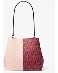 Michael Kors - Pratt Medium Two-Tone Signature Logo Shoulder Bag - Lyst