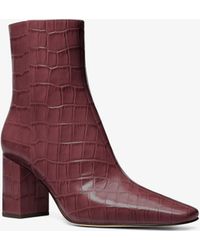 MICHAEL Michael Kors - Mk Elise Crocodile Embossed Leather Boot - Lyst