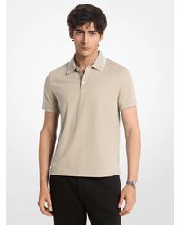 Michael Kors - Mk Logo Trim Cotton Jersey Polo Shirt - Lyst