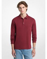 Michael Kors - Mk Cotton Long-Sleeve Polo Shirt - Lyst