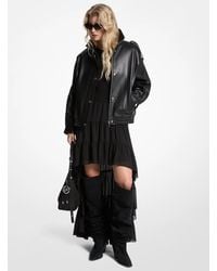 MICHAEL Michael Kors - Oversized Leather Blouson Jacket - Lyst