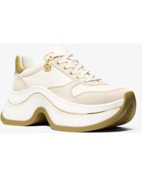 MICHAEL Michael Kors - Arla Leather And Suede Trainer - Lyst