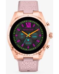 Michael Kors - Gen 6 Bradshaw Rose Gold-tone And Logo Silicone Smartwatch - Lyst