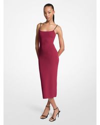 MICHAEL Michael Kors - Mkvestido Midi De Mezcla De Viscosa Con Adornos - Lyst