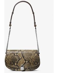 Michael Kors - Mila Medium Snake Embossed Messenger Bag - Lyst