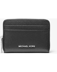 MICHAEL Michael Kors - Mk Jet Set Small Pebbled Leather Zip-Around Card Case - Lyst