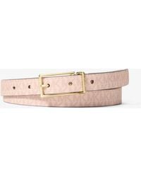 MICHAEL Michael Kors - Mk Reversible Signature Logo And Leather Belt - Lyst