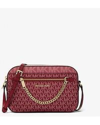 Michael Kors - Jet Set Large Metallic Signature Logo Crossbody Bag - Lyst