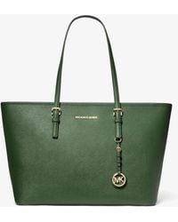 MICHAEL Michael Kors - Mk Jet Set Medium Saffiano Leather Top-Zip Tote Bag - Lyst
