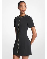 MICHAEL Michael Kors - Studded Stretch Crepe Shift Dress - Lyst