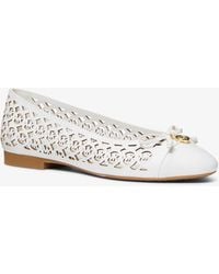 MICHAEL Michael Kors - Mk Piper Flex Perforated Logo Leather Ballet Flat - Lyst