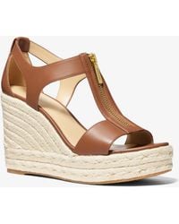 MICHAEL Michael Kors - Mk Berkley Leather Wedge Sandal - Lyst