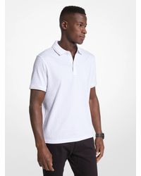 Michael Kors - Mk Greenwich Logo Print Cotton Jersey Polo Shirt - Lyst