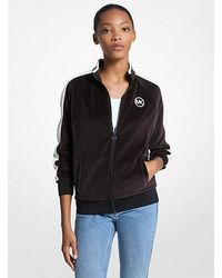 Michael Kors - Striped Velour Zip-Up Jacket - Lyst