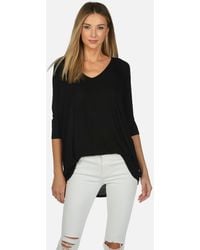 Michael Lauren - Dylan Core V-neck Draped Tee - Lyst