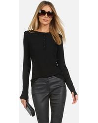 Michael Lauren - Vance Core Henley Black - Lyst