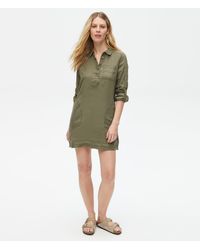 Michael Stars Linen Eleanor Shirt Dress in Olive (Green) | Lyst