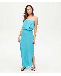 Michael Stars Tara Strapless Cotton Maxi Dress in Black | Lyst