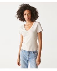 Michael Stars - Luce Cropped V-neck Tee - Lyst