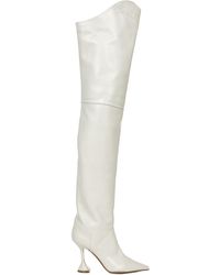 white thigh boots