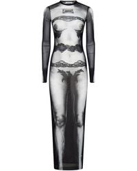 Jean Paul Gaultier - The Body Lace Marinière Long Dress - Lyst