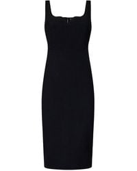 Victoria Beckham - Sleeveless Fitted T-Shirt Dress Midi Dress - Lyst