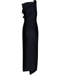 Coperni - Long Dress With Roses And Slit - Lyst