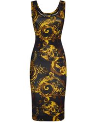Versace - Watercolour Couture Midi Dress - Lyst