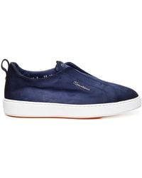 Santoni - Suede Slip-On Sneakers For - Lyst