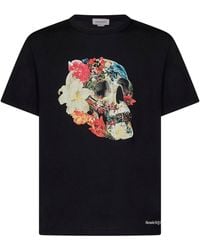 Alexander McQueen - Floral Skull T-Shirt - Lyst