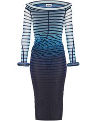 Jean Paul Gaultier - Abito Lungo The Long 3D Striped - Lyst