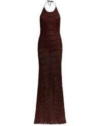 Etro - Abito Lungo Marrone - Lyst