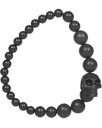 Alexander McQueen Skull Bead Bracelet - Black