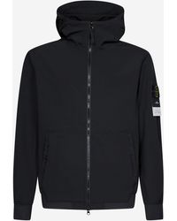 Stone Island Q0122 Soft Shell-r E.dye Technology Hooded Jacket in Black for  Men | Lyst