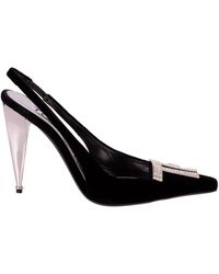 Tom Ford Black Crystal-embellished Point-toe Velvet Slingback Décolleté