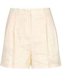 Semicouture - Linnen Shorts Met Franse Zakken - Lyst