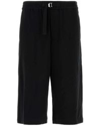 Ami Paris - Korte Broeken ,Zwart ,Katoen Elastische Grote Shorts - Lyst