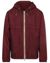Moncler - Jassen ,Rood ,Nylon Nidge Hooded Jacket - Lyst