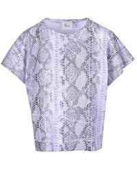 8pm - Tops ,Grijs ,Katoen T-Shirt Nairobi Stampa Snake - Lyst